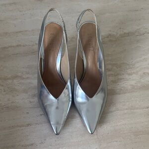 SCHUTZ Metallic Silver Pointed Heels